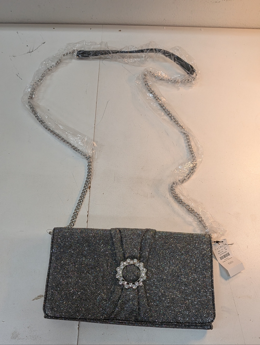 Talbots Sparkle Evening Clutch with Crystal Accent - Black.